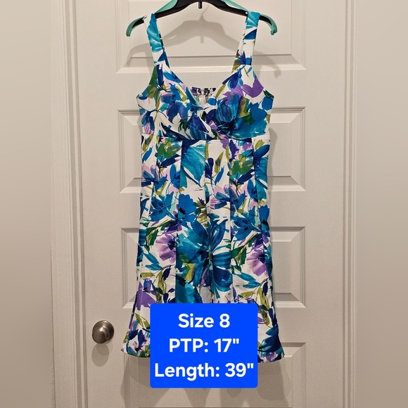 r&k originals Dresses & Skirts - R&K Originals Adjustable Strap Multi-color Floral Print Dress, NWOT, Size 8